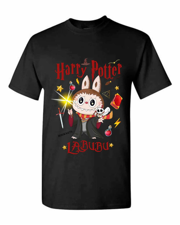 [Adult size] Harry Potter Labubu T-Shirt – Kawaii Wizard Graphic Tee, 100% Cotton