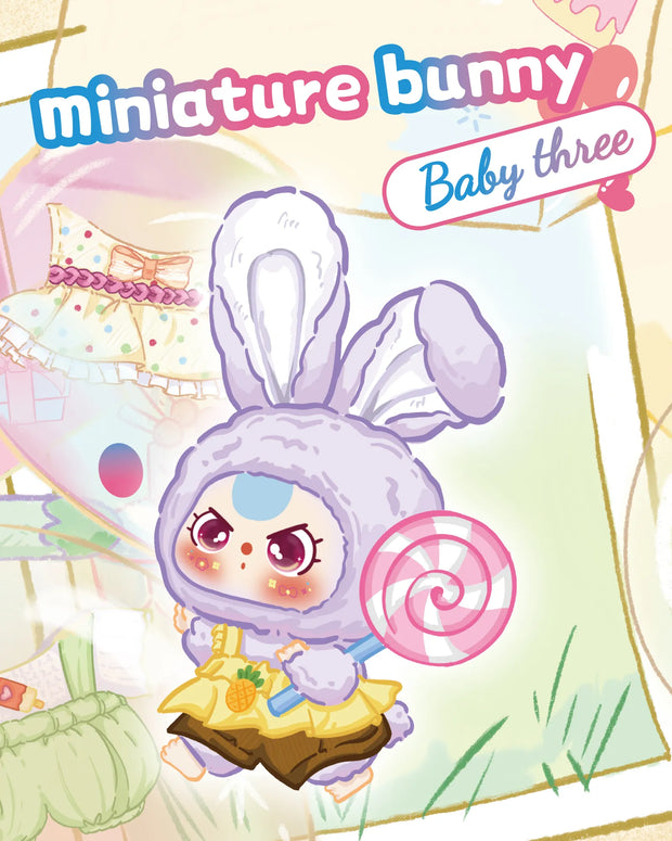 [pre order] Baby Three Rabbit Macaron Cute Mini Bunny Plush Blind Box