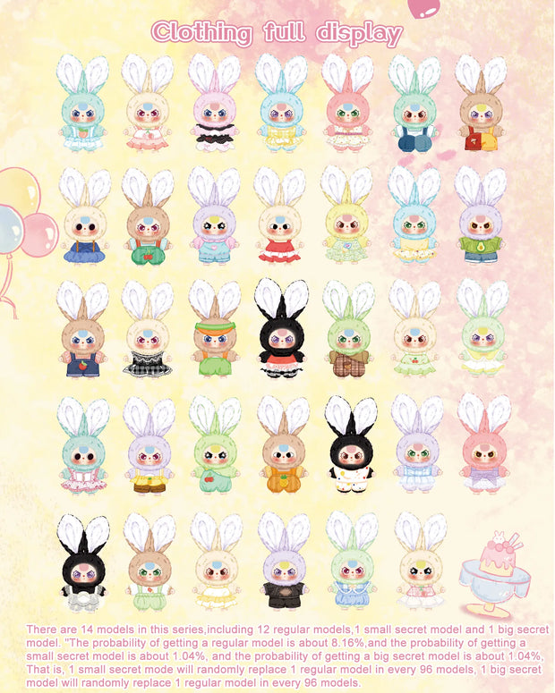 [pre order] Baby Three Rabbit Macaron Cute Mini Bunny Plush Blind Box