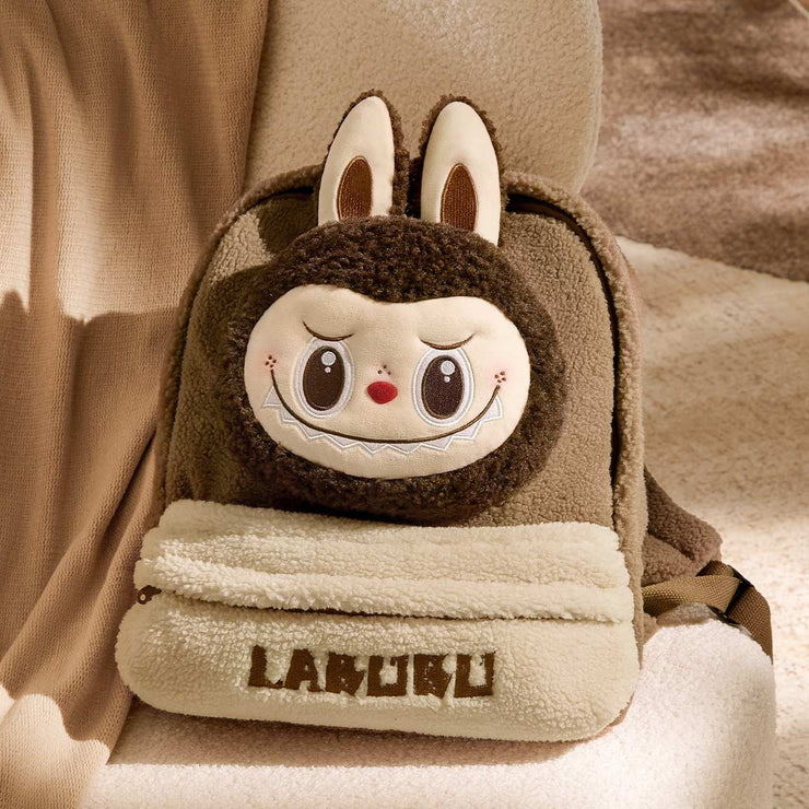 Classic Bag Series-LABUBU Berber Fleece Backpack (Brown) [Pre Order]