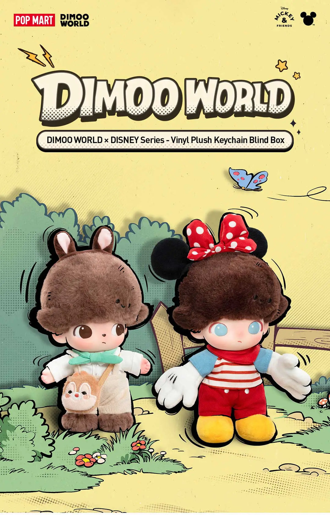 DIMOO WORLD × DISNEY Series-Vinyl Plush Keychain Blind Box Pre