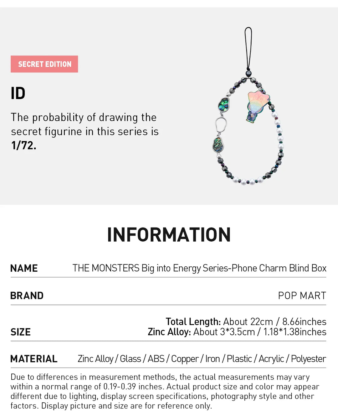 ストラップ THE MONSTER Big into Series-phone charm THE MONSTERS Big into Energy Series-Phone Charm Blind Box