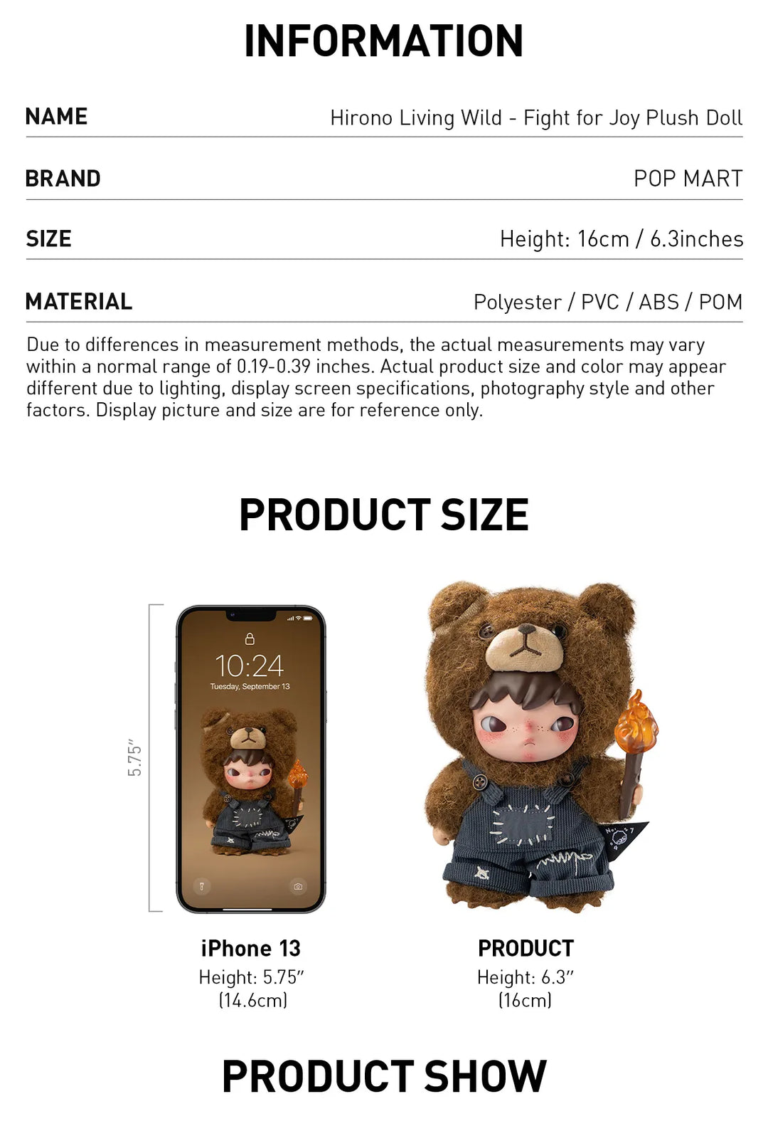 新品Hirono Living Wild Fight for Joy ぬいぐるみ Hirono Living Wild-Fight for Joy Plush Doll - POP MART