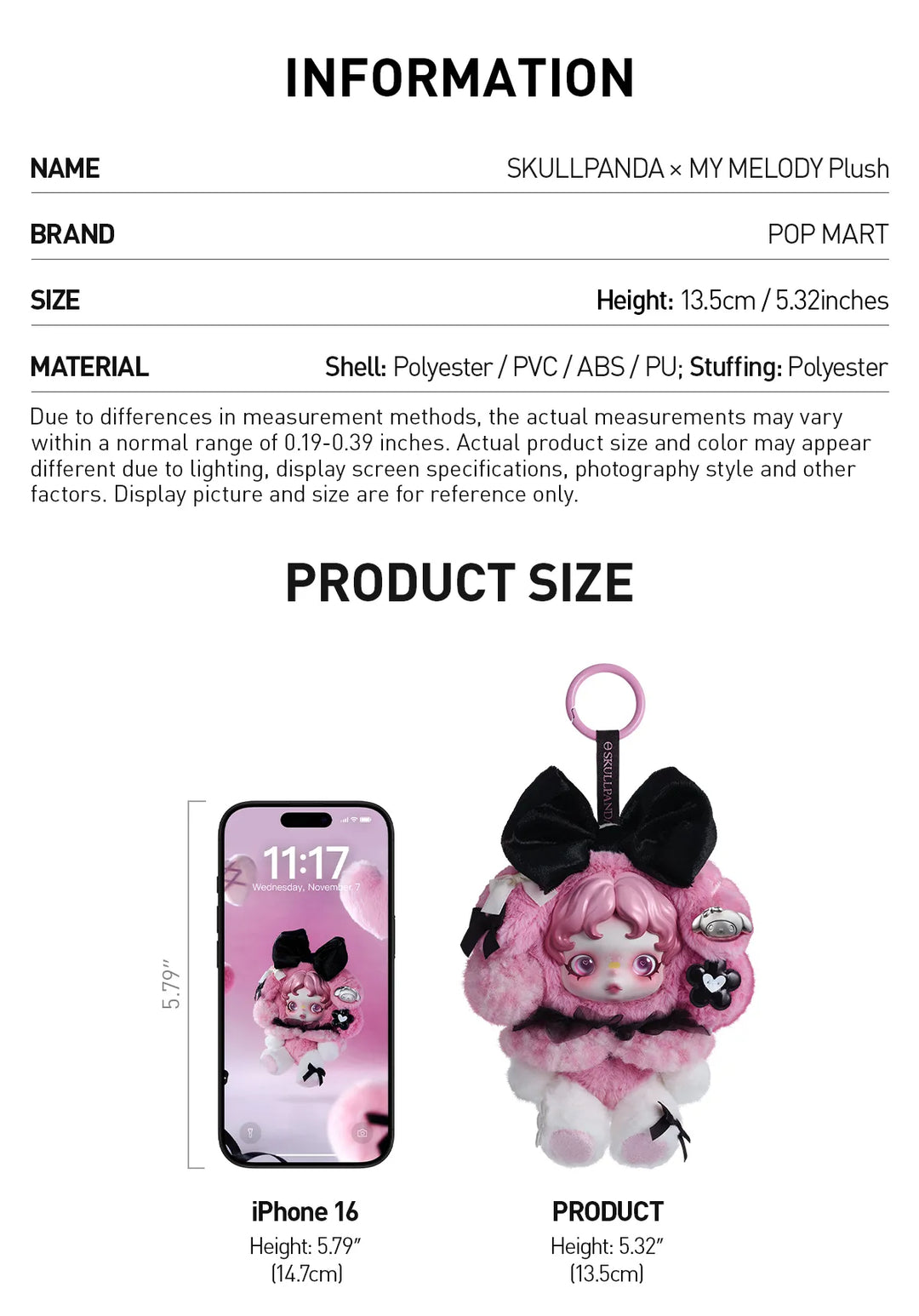 pre order] SKULLPANDA × MY MELODY Plush – Little Mysteries