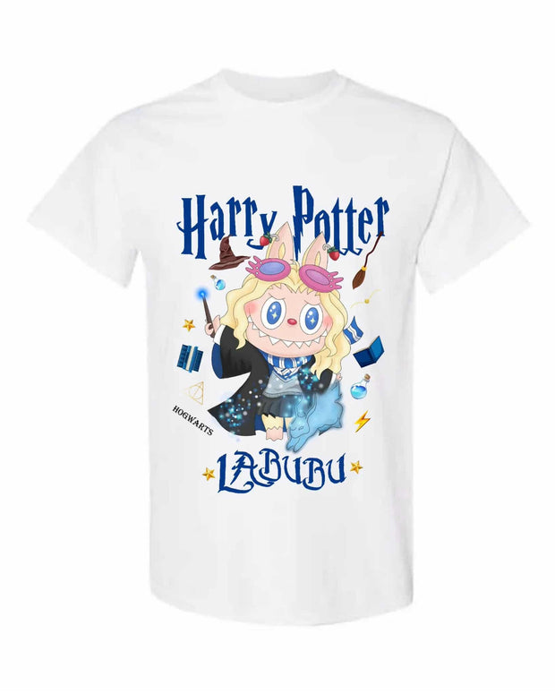 [Adult size] Harry Potter Labubu T-Shirt – Kawaii Wizard Graphic Tee, 100% Cotton