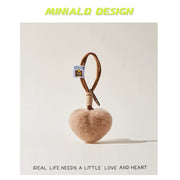 Fur heart pendant bag charm [pre order]