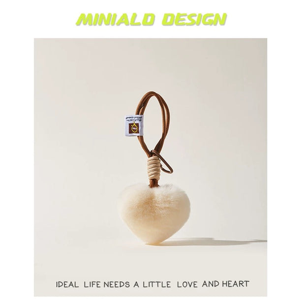 Fur heart pendant bag charm [pre order]