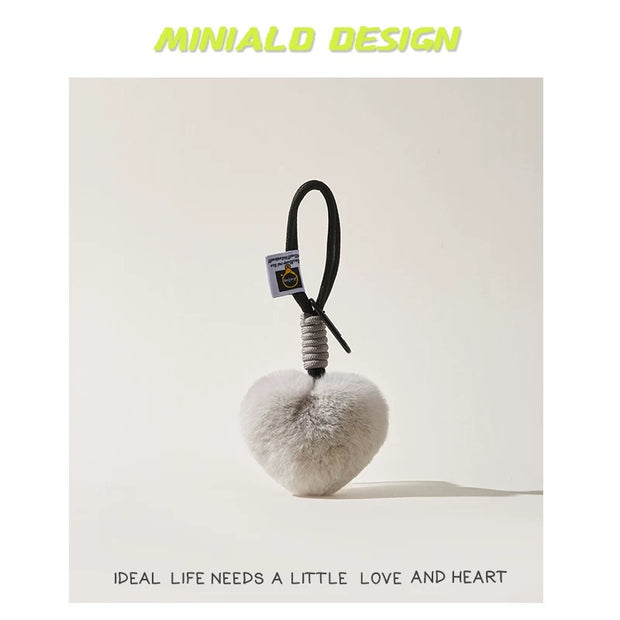 Fur heart pendant bag charm [pre order]