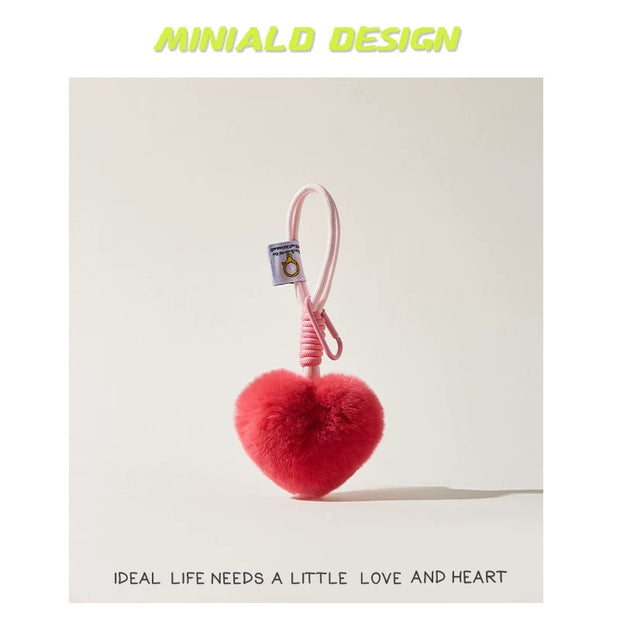 Fur heart pendant bag charm [pre order]