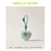 Fur heart pendant bag charm [pre order]