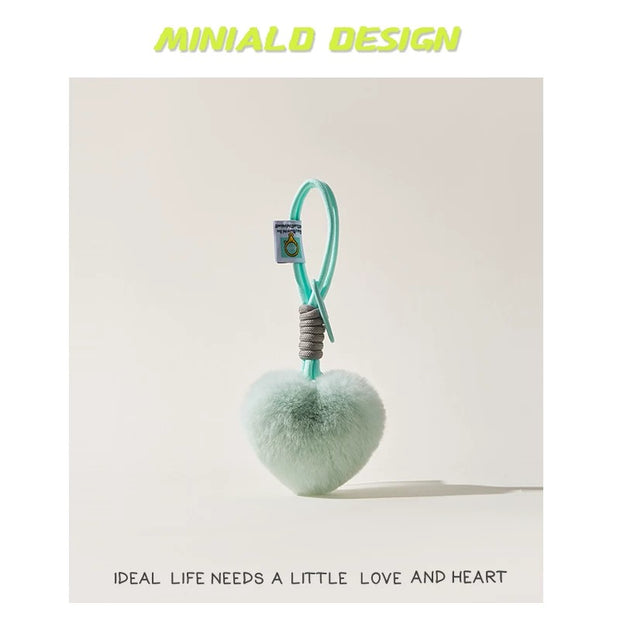 Fur heart pendant bag charm [pre order]