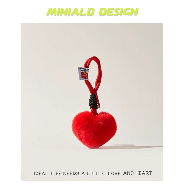 Fur heart pendant bag charm [pre order]