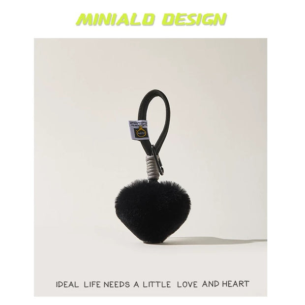 Fur heart pendant bag charm [pre order]