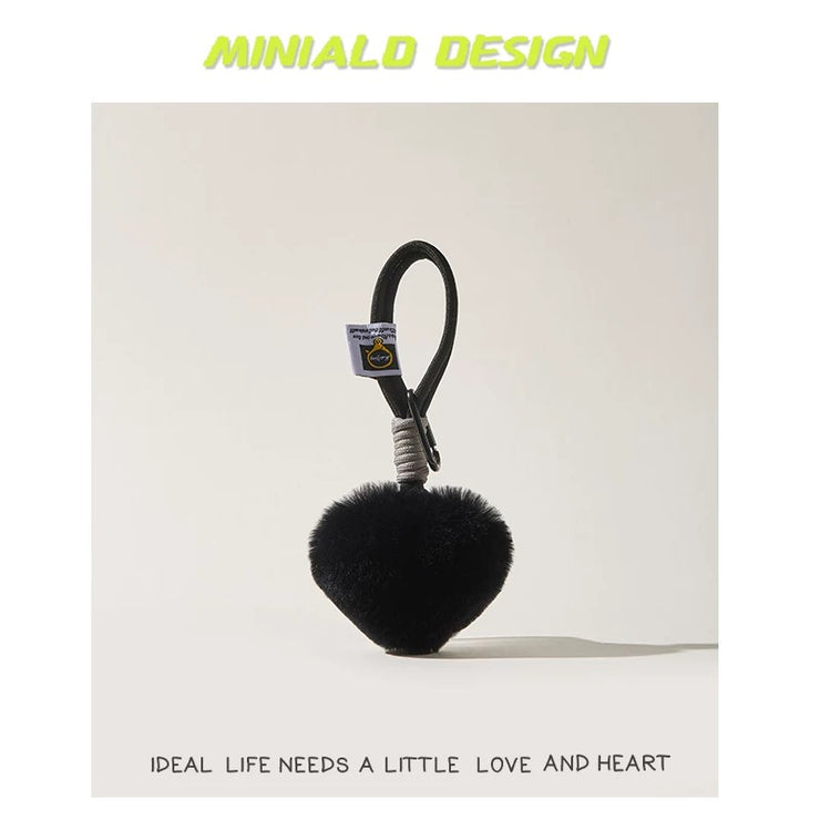 Fur heart pendant bag charm [pre order]