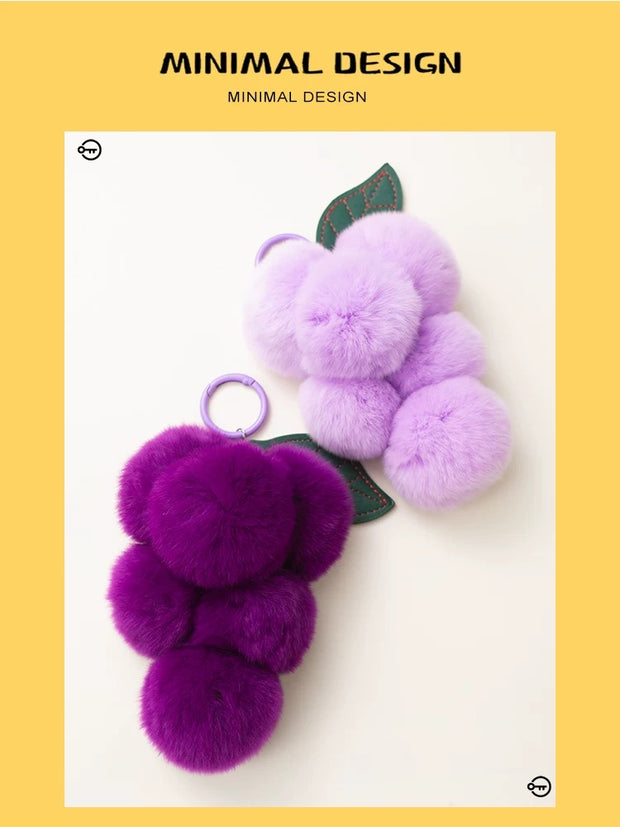 fur grape bag charm [pre order]