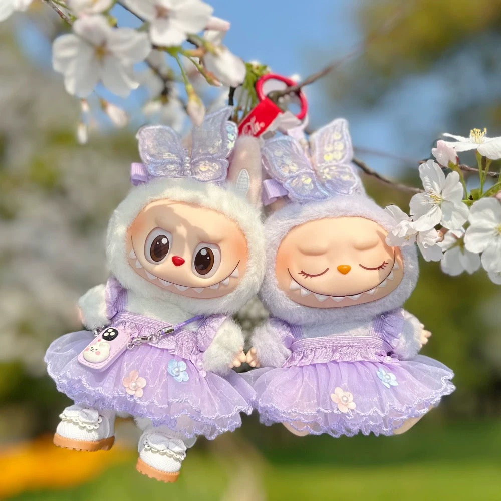 Labubu outfit- Purple Butterfly dress  Little Mysteries