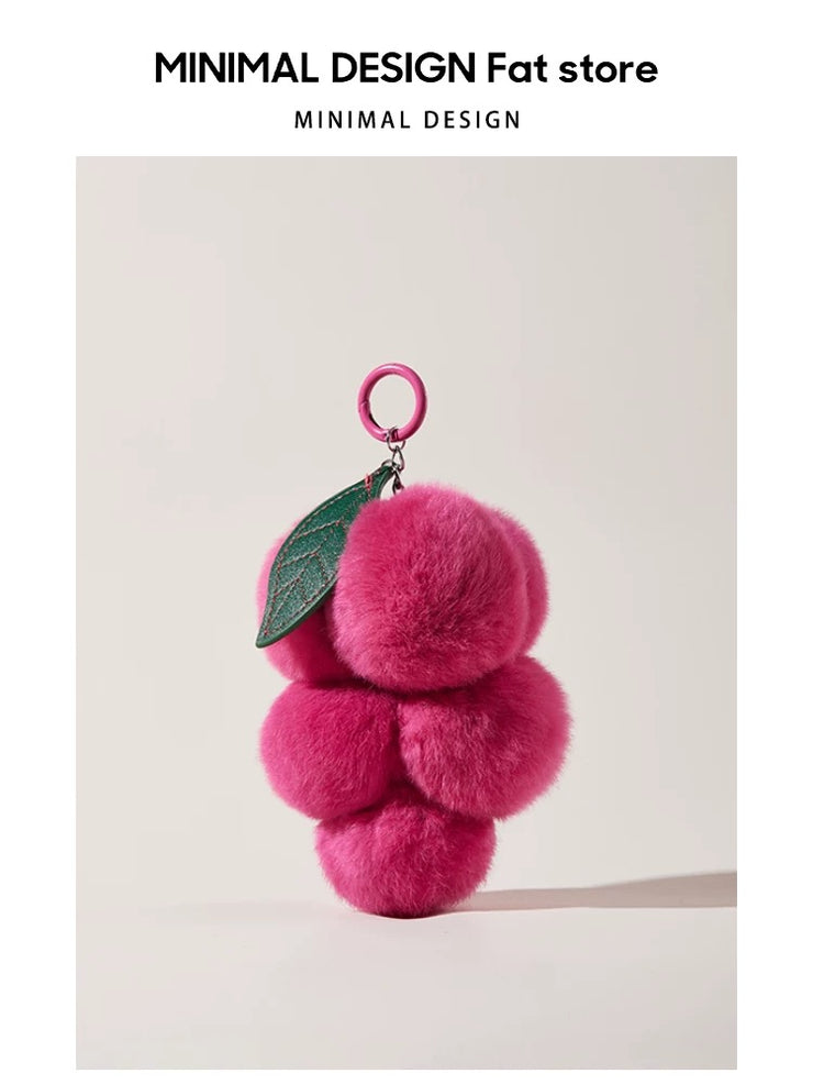 Fur grape pendant bag charm [pre order]