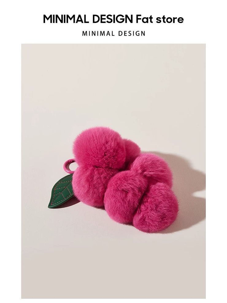 Fur grape pendant bag charm [pre order]