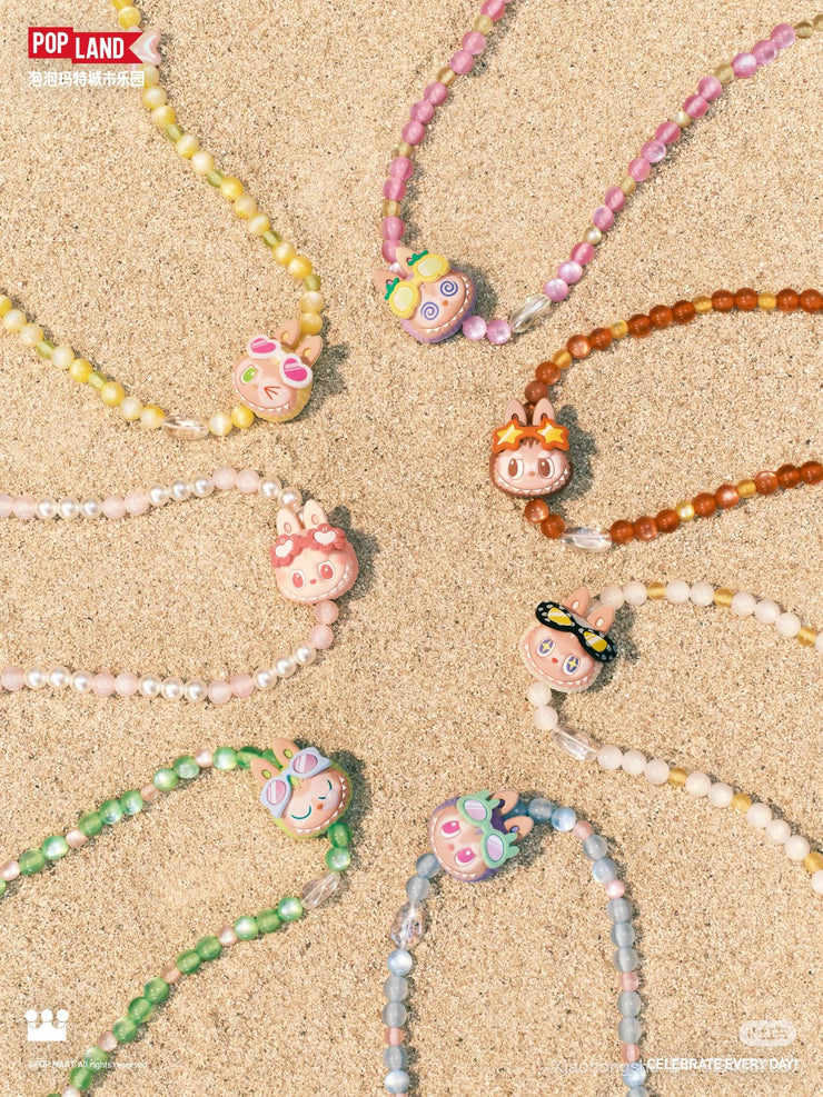 [pre order] labubu Popland exclusive jump into summer long necklace lanyard blind box