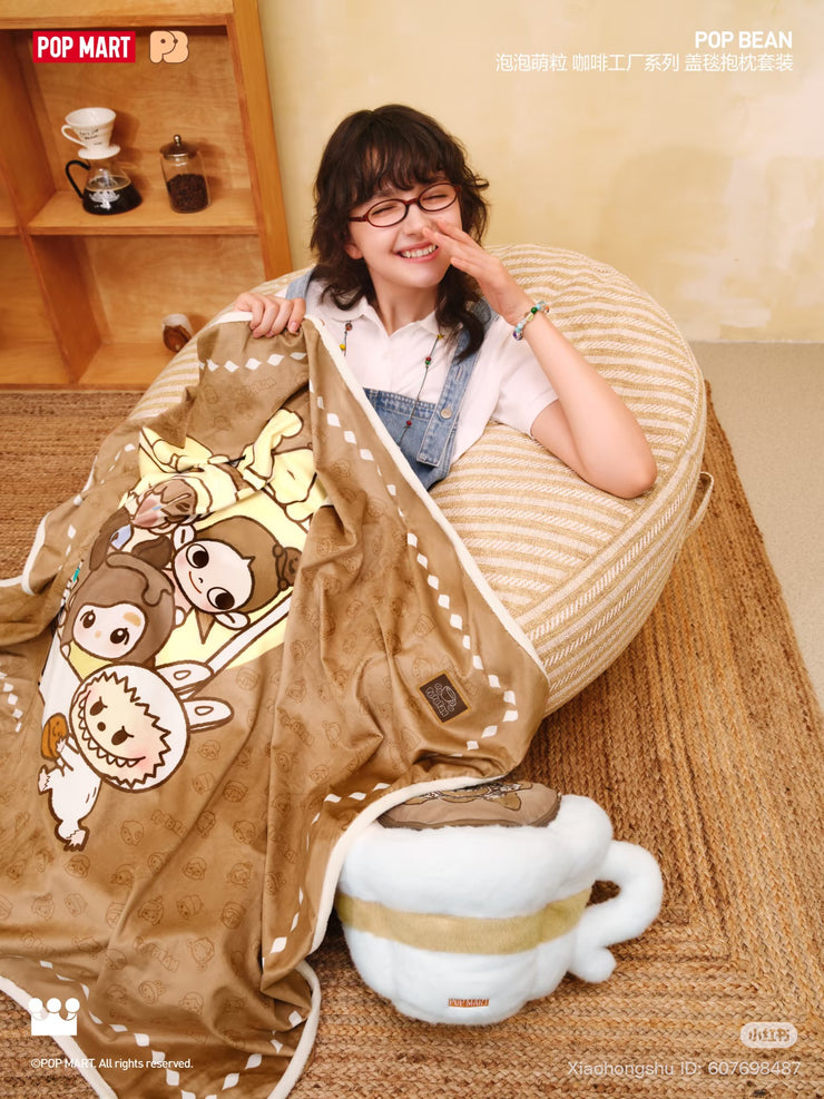 [pre order] POP BEAN Coffee Factory Series blanket pillow set