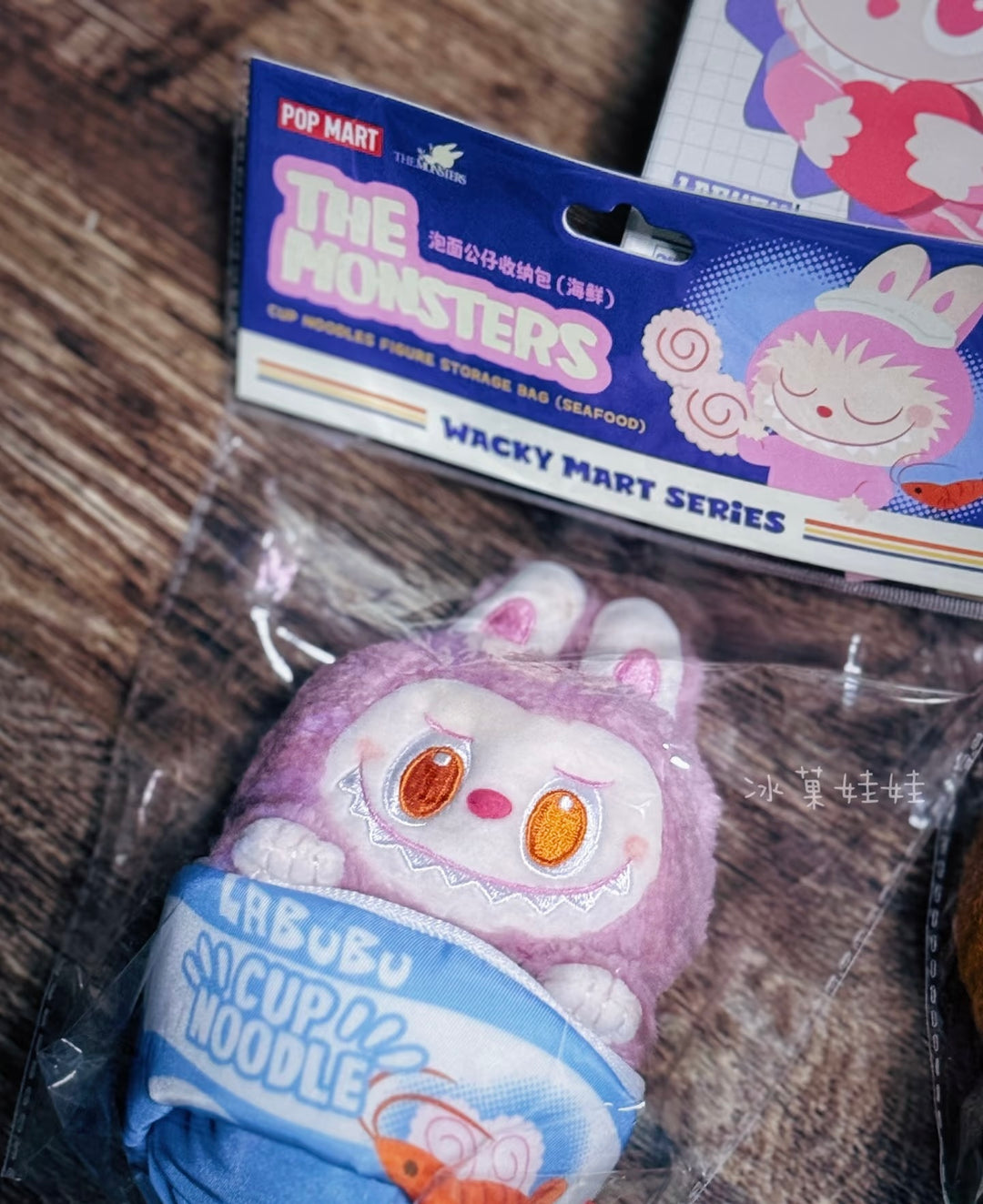 pre order] labubu wacky mart cup noodles figure storage bag