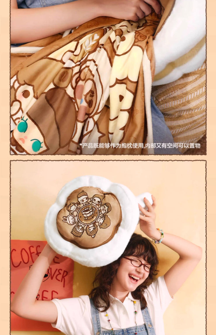 [pre order] POP BEAN Coffee Factory Series blanket pillow set